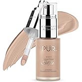 PÜR MINERALS 4-in-1 Love Your Selfie Longwear Foundation & Concealer Full Coverage Liquid Foundation, Hydrating Formula, Cruelty Free