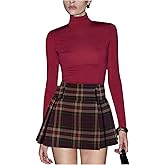 Floerns Women's Plaid Mini Skirt Low Rise Uniform Preppy A Line Skirt Built in Shorts