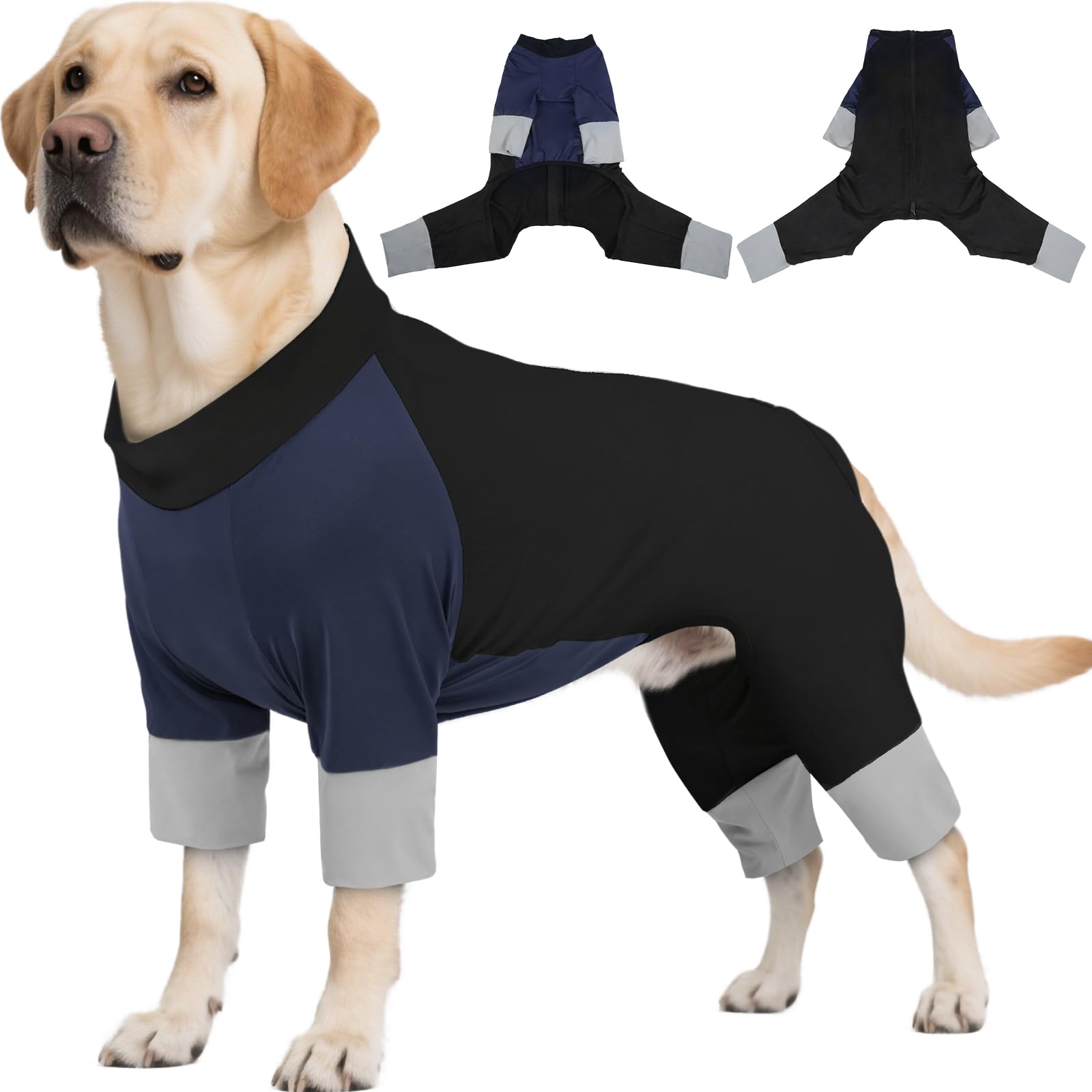 Photo 1 of ROZKITCH Cooling Clothes for Dogs with SPF 50 Dog Rash Guard Shirt, 50+ UV Protection, Breathable, Ideal for Swimming and Outdoor Play, Snug Fit Dog Summer Clothes UV for Large Breeds Blueblack XL