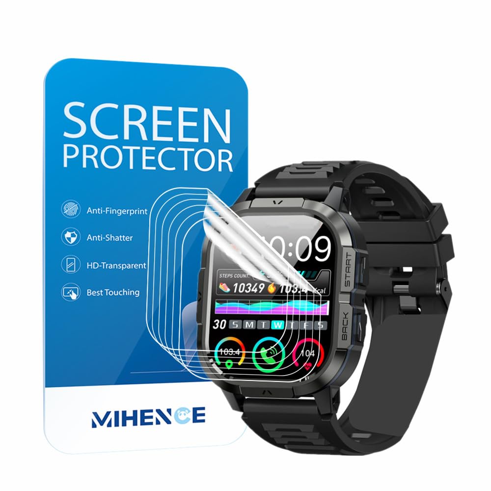 Photo 1 of MIHENCE Screen Protector Compatible for Onaneag 2.06'' Smart Watch, PET HD Protective Film for P110 2.06'' Smartwatch (6 PCS)
