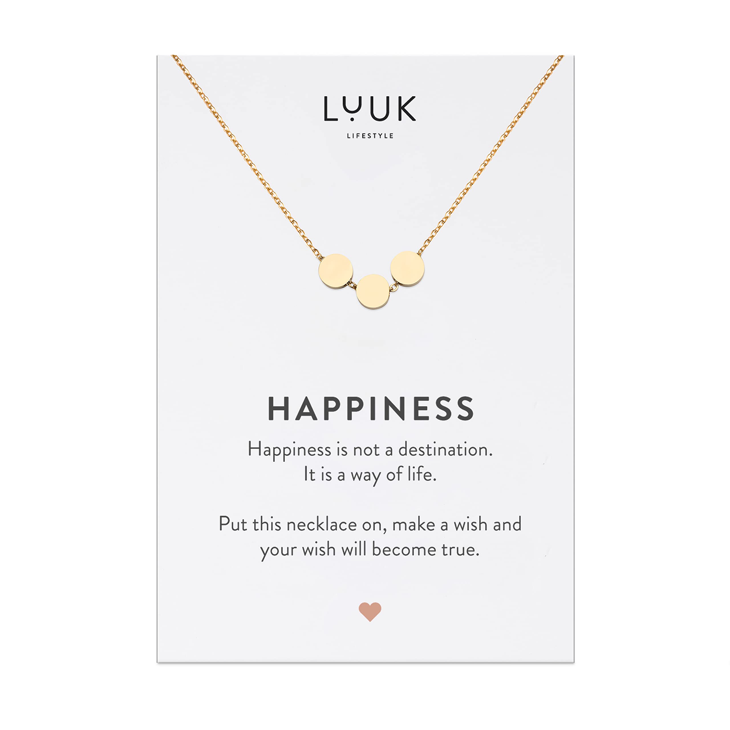 LUUK LIFESTYLE Stainless Steel Pendant Necklace for Women Waterproof 50cm Chain Modern Necklace Gift for Her Gold Coin โ image 1