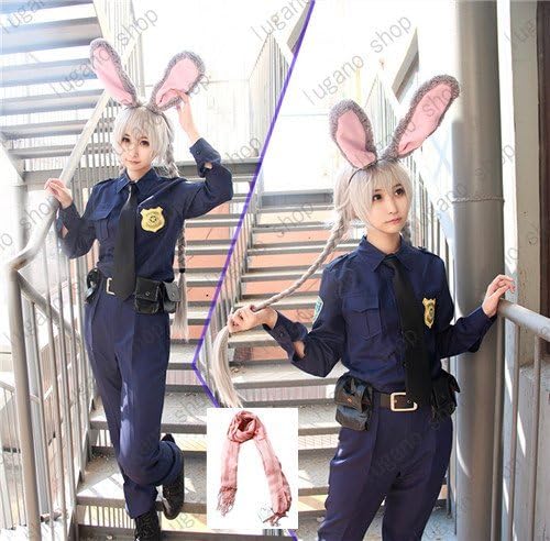 Amazon K3248b 女性m ディズニー ズートピア Zootopia ジュディホップス Judy 風 クリスマス ハロウィン イベント仮装 コスチューム コスプレ衣装 ウィッグ チューシャ コスプレ 仮装 通販