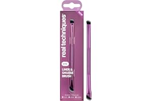 Real Techniques Liner & Smudge Brush, Dual-Ended Eye Brush for Eyeliner, Eyeshadow & Smoky Eye Blending, Precision Detail Mak