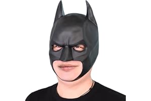 Bstask Superhero Bat Mask, Classic Movie Cosplay Head Mask, Realistic Adult Role Play Mask for Dress-Up Party Props