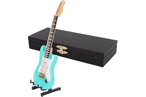 Sutinna Mini Guitar Replica, Guitar Musical Instrument Model Miniature Home Office Decoration Lifelike and Smooth Texture(18 cm Dark Green Electric Guitar)