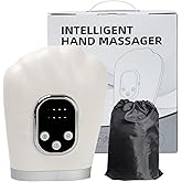 SLIPEXSAFE Hand Massager with Heat and Compression, 3 Massage 4 Temperatures 5 Compression Models Finger, Wrist and Palm Massager, Ideal Gifts for Women/Men (White)