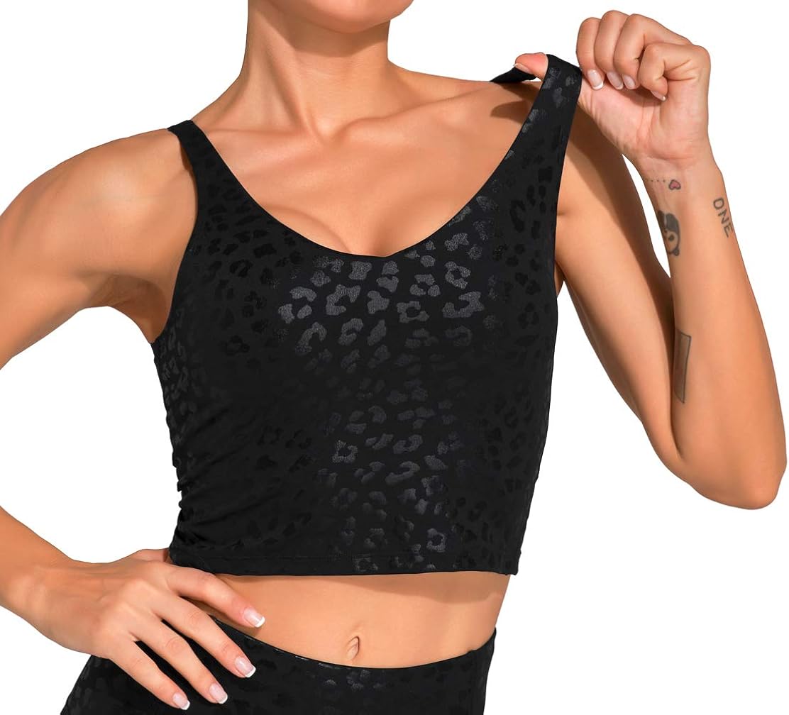 Dragon Fit Sports Bra for Women Longline Padded Bra Yoga Crop Tank Tops Fitness Workout Running Top at  Women’s Clothing store
