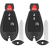 Vurkcy Key Fob Replacement for 2009-2012 Dodge Ram & Journey/ 08-12 Durango Charger/ 08-14 Challenger/ 08-20 Grand Caravan/ 08-13 Grand Caravan/ 08-16 Chrysler Town Country/ 09-12 VW Routan, 2Pcs