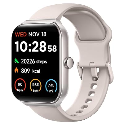 TOOBUR Smart Watch for Men Women Alexa Built-in, 1.95" Fitness Tracker with Answer/Make Calls, IP68 Waterproof/Sleep Tracker/Heart Rate/100 Sports, Fitness Watch Compatible iOS Android
