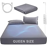 Grounding Fitted Sheet with Grounding Cord, Earthing Sheets Queen Size, 5% Silver Fiber & 95% Cotton Fiber, Conductive Ground