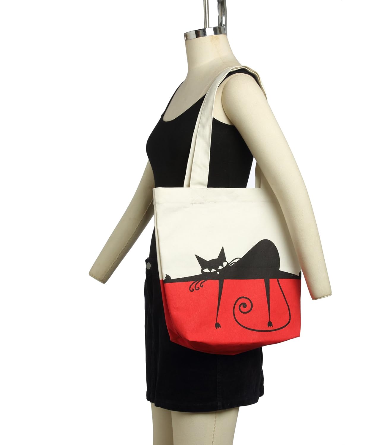 vivinkaa multi cat printed tote bag with zip for women