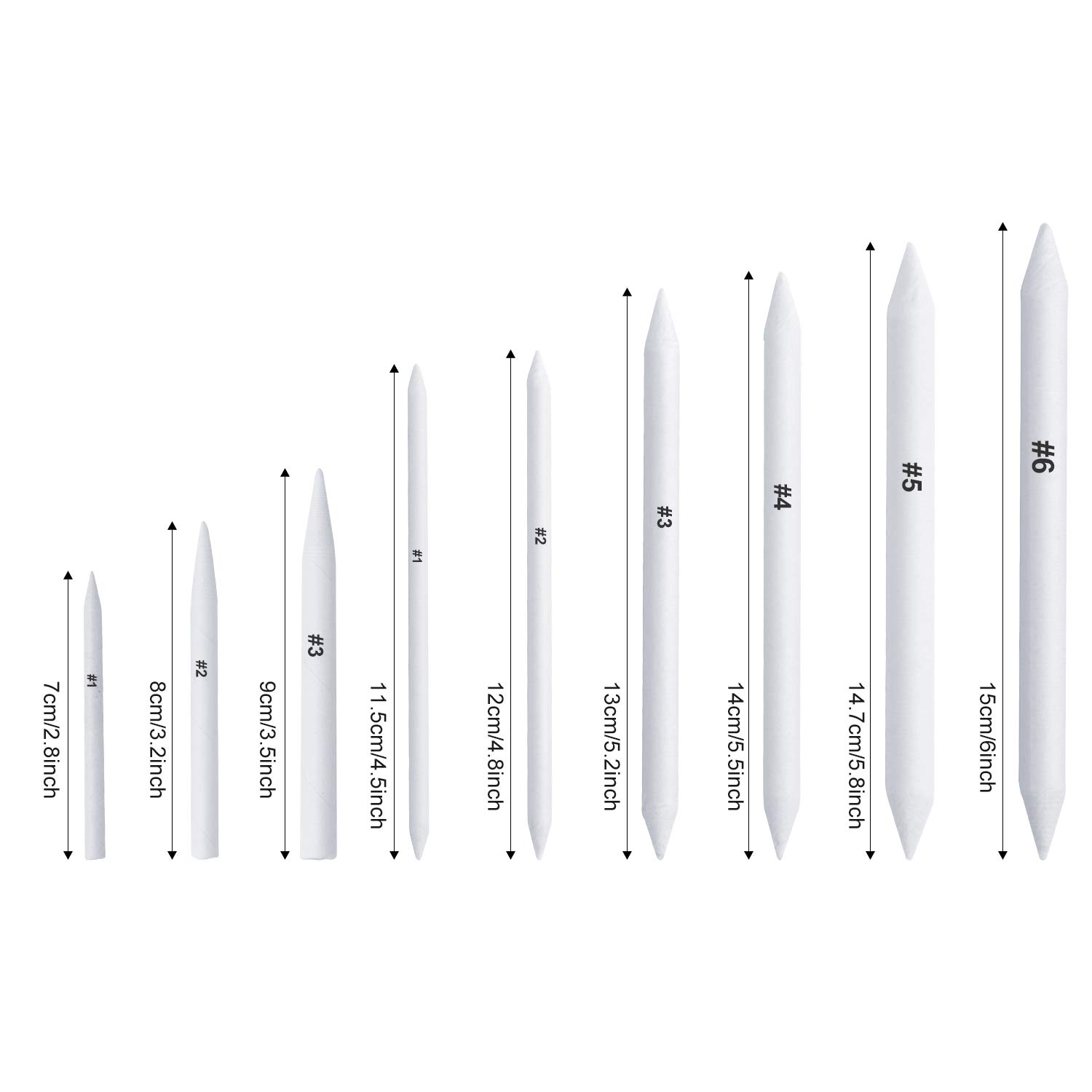FEBSNOW 84 Pcs Blending Stumps and Tortillions, Paper Art Blenders, Art Pencils, Drawing Pencils for Student Artist Charcoal Sketch Drawing Tools, Sketch Supplies