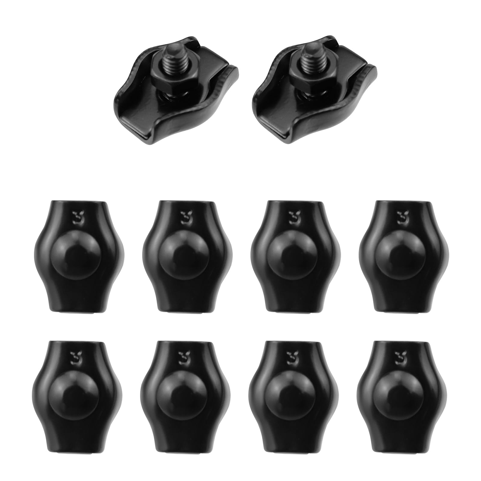 Photo 1 of Antrader M3 Simplex Single Bolt Wire Rope Clips,10Pcs 304 Stainless Steel Simplex Wire Rope Clip Cable Clamp for 1/8" Diameter Wire Rope,Black