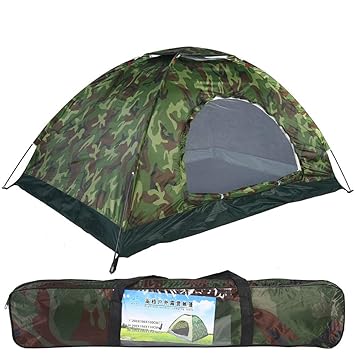 【クリックで詳細表示】テント アウトドア キャンプテント 紫外線防止 頑丈 防水 通気性 迷彩柄 携帯便利 コンパクト 取り付け簡単 屋外/ビーチ/ハイキング/防災/地震用