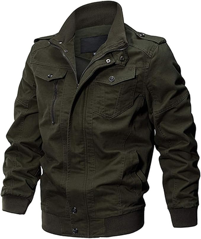 Tactical Jackets Men Autumn Regular Jackets Navy Cotton Cargo Pilot