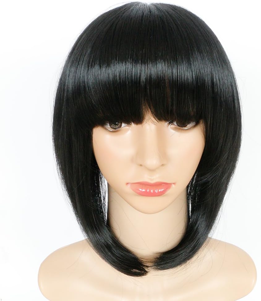 Haironline Synthetic Straight Short Hair Bob Natural Wigs Cosplay Wig for Women Natural As Real Hair