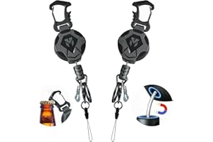 Milletech 2 Pack Heavy Duty Retractable Keychain with Magnetic, Tactical ID Badge Holder Reel, Sturdy and Durable Key Chain with 31.5” Steels Retractable Cord, Key Ring and Lobster Claw Clasp, 9.0oz