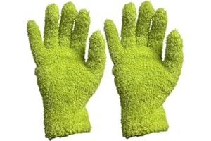 1Pair Coral Fleece Warm Household Gloves, Stretchy Microfiber Dusting & Cleaning Gloves for Windows, Furniture, Plants