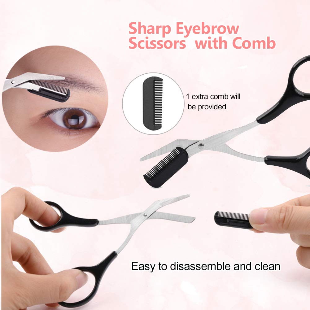 8 in 1 Eyebrow Kit ,Eyebrow kits for women,Eyebrow Razor, Eyebrow Scissors, Eyebrow Tweezers, Eyebrow Trimmer, Eyebrow Shaver, Eyebrow Grooming Comb: Beauty