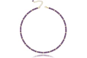 MIDDLUX Valentines Day Gifts - Heishi Style Gemstone/Natural Pearl Beaded Choker Necklace for Women, Handmade Jewelry Gifts for Her