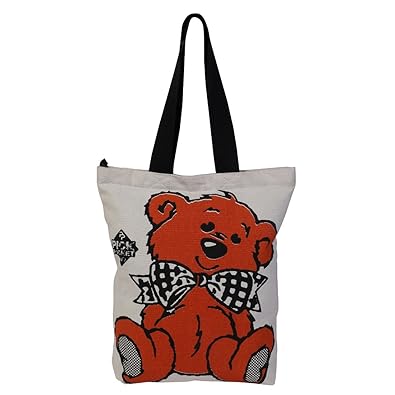 pick pocket Womens Orange Canvas Bear Accrue Tote Bag