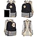Bluboon Teens Backpack Set Canvas Girls School Bags Bookbags 3 in 1 (Polka Dot Black)