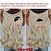 Invisible Wire Hair Extensions Pieces Secret Curly Wavy Hair Extension Synthetic Adjustable Headband for Women Hairpieces (20 Inch (Pack of 1), Beige Blonde)