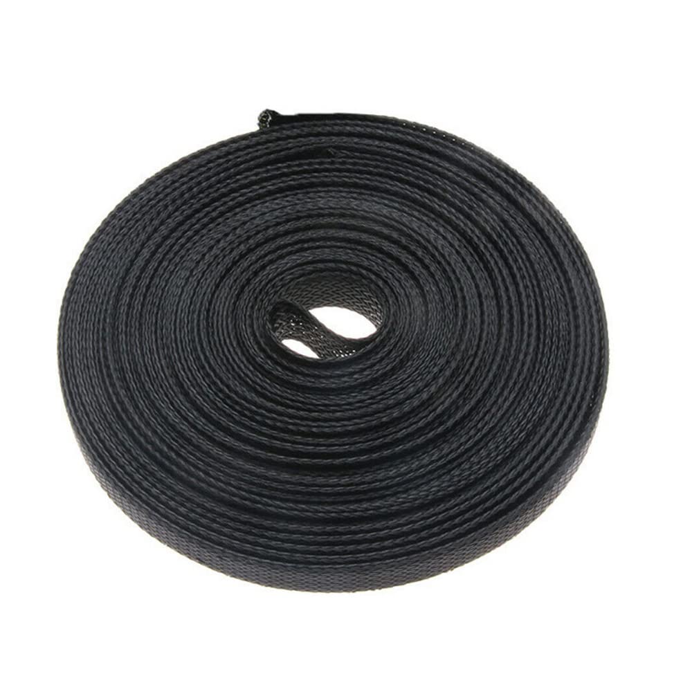 ETOPARS Expandable Braided Sleeving Wire Black Braided Sleeving Cable Tidy Sleeve Loom Tubing Cable Sleeve Flexible Insulated Protection 16mm Diameter Length 5 Meters