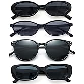Dwenarry 4Pack Colorful Party Sunglasses Bulk Retro Small Rectangle Shades Set Women Vintage Square Sun Glasses