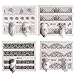 BFY Butterfly Flower Nail Art Stickers Decals, Water Transfer Blossom Flower Nail Decals 40 Sheets Black Lace Nail Decals Stickers for Women Nail Design Kit (No Repeat Design)