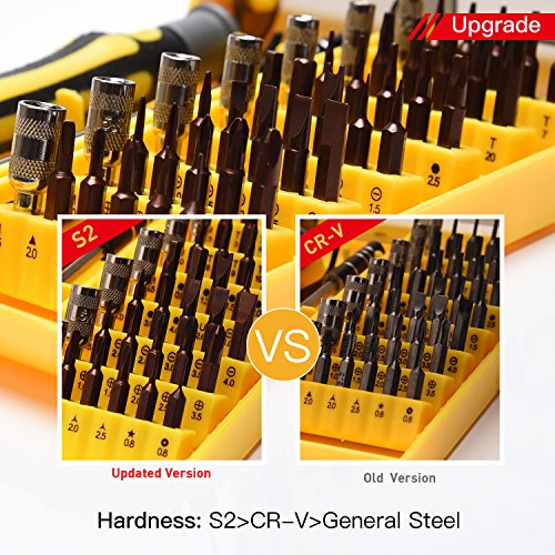 45 in 1 Precision Screwdriver Toolkit-JACKYLED Mini Compact Disassembly Repair Bits with Handle Tweezer Extension Bar Suction Cup for Laptop Computer Phone iPhone6s/7/7p/8/8p Electronic Products