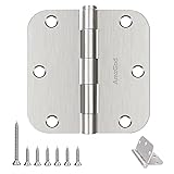 AmzGod Door Hinges Brushed Nickel - 12 Pack Nickel