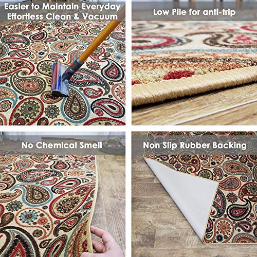Indoor Doormat Rubber Backed, 18 x 30 inch, Yellow Patch, Non Slip, Very Soft Cut Pile, Kitchen Rugs and Mats - Thumbnail 2