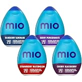 MiO Liquid Water Enhancer Variety Pack, 4 ct, 1.62 fl oz | Cherry Blackberry, Blueberry Lemonade, Strawberry Watermelon &amp; Berry Pomegranate, Zero Calories, On-the-Go Water Enhancer