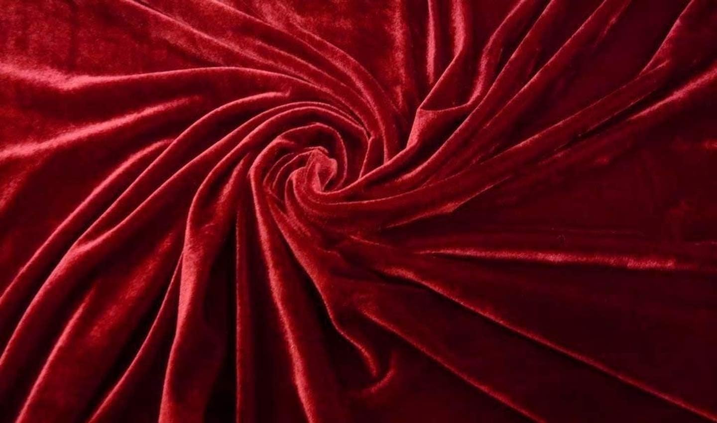 FabricsCity BiStretch Tessuto di Velluto di Alta qualità Rossa