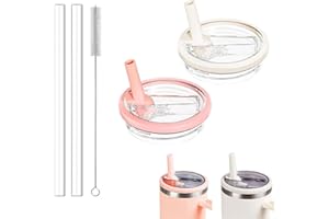 TianHengYi 40 OZ Tumbler Lid Replacement Compatible with Stanley Quencher, 2 Pack Spill Proof Flip Straw Lids, Leakproof Top 