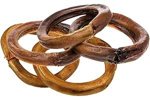 hotspot pets Bully Stick Rings for Dogs (10 Pack) 4 Inch Circles- Premium All Natural Long Lasting Twisted Beef Pizzle Dog Chew Treats - Grain Free, Fully Digestible, Rawhide Alternative Thick Chews