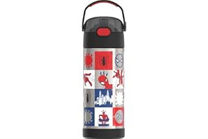 THERMOS FUNTAINER 14 Ounce Stainless Steel Vacuum Insulated Bottle, Spiderman