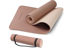 PAIDU Yoga Mat Non Slip Anti-tear,extra thick-2/5 inch（10MM）High Resiliency Professional POE Yoga Mats for Women Men Kids,72"x24"inch,Workout, Yoga, Pilates and Floor Exercise, with Carrier Strap