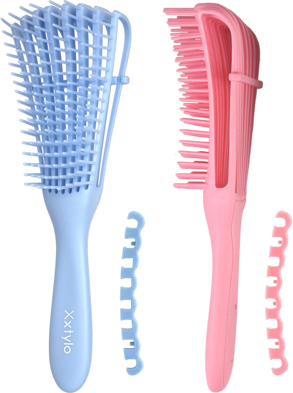 Paquete de 2 cepillos desenredantes para cabello natural, Xxtylo