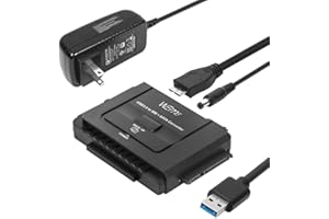 WEme USB 3.0 to SATA/IDE Adapter with Universal 2.5/3.5 Hard Drive Disk Converter for HDD/SSD & IDE HDD Support 6TB and One-Touch Backup Include 12V 2A Power Adapter + USB 3.0 Cable for Laptop