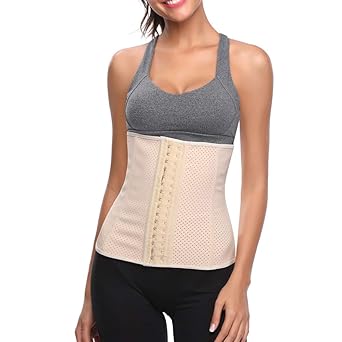 IZHH Damen Unterbrust Latex Sportgürtel Taille Trainer Korsetts Sanduhr Body Shaper Breasted Kautschuk Breathable Korsett Bau
