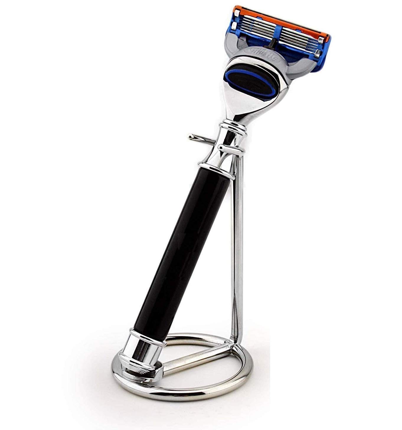 Haryali London, 5 Edge Shaving Razor with Stand – Durable Aluminum Travel Safety Razor and Stand Set, Mens Razor and Stand Grooming Accessory Gift for Close Smooth Shave