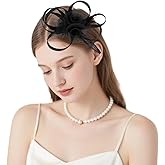 AMCAMI Fascinators Hats with Feather for Women 2025 Derby Hats Tea Party Hat Clip