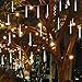 Vmanoo LED Outdoor Lights 8 Tube Meteor Shower Rain Lights Solar Powered Icicle Raindrop Snow Falling Lights Cascading Lighting for Garden Outdoor Patio Holiday Wedding Party Decoration (White)
