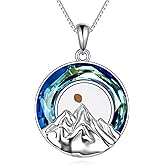 VONALA Christian Faith Mountains Necklace 925 Sterling Silver Mustard Seed Necklace Mountain Pendant Jewelry Gifts for Women