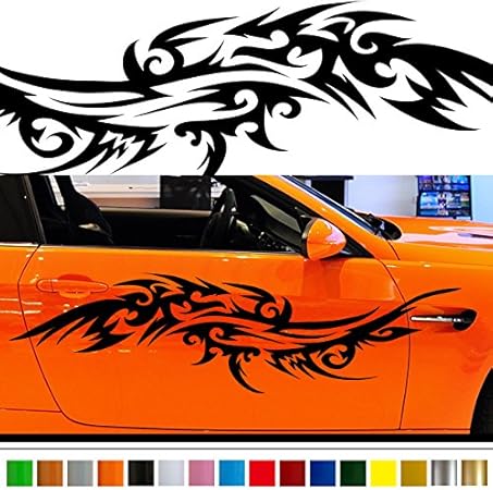Amazon トライバルウイングステッカー車用 バイナルグラフィックワイルドスピード系デカール ブラック 色変更可 ステッカー デカール 車 バイク