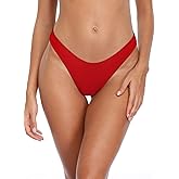 RELLECIGA Women's Thong Bikini Bottom Brazilian High Leg Bathing Suit Bottom