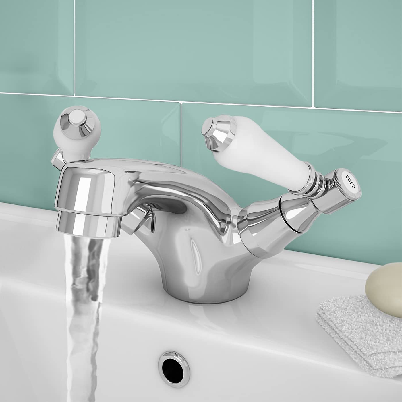 Nes Home Chancery Traditional Basin Mono Mixer Tap Chrome