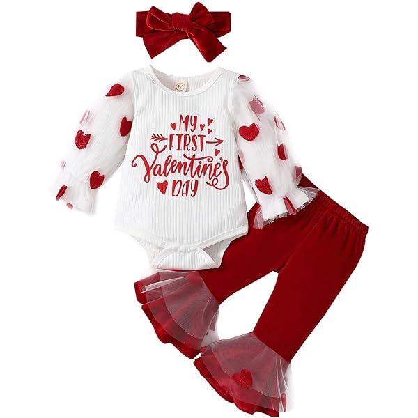 Gerber Valentine Baby Clothes Baby Girl Valentine's Outfit Heart - Main Image